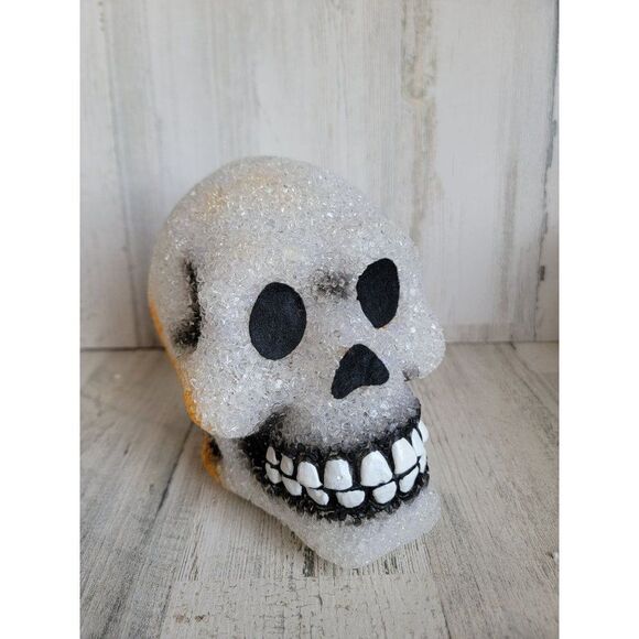 Seasons melted plastic AS IS skeleton head Halloween prop - Picture 2 of 8